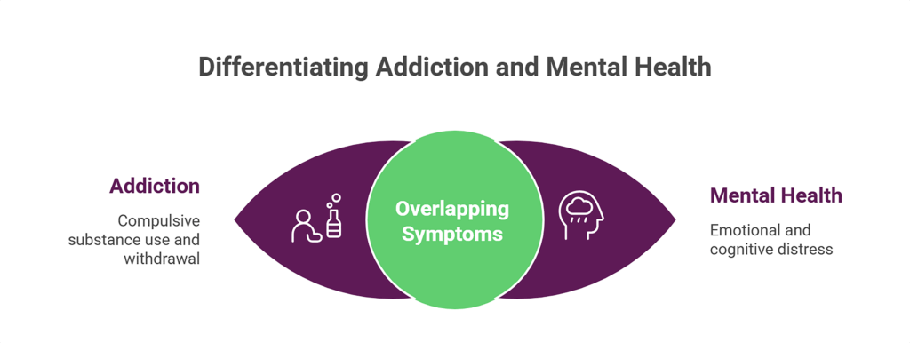 Addiction vs Mental Health Symptoms and behaviour